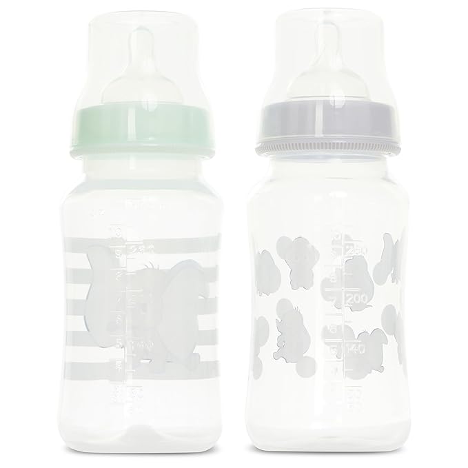 Disney Baby Bottles and Pacifiers Set – 2 Hourglass-Shaped 11oz Bottles + 2 Orthodontic Pacifiers – Officially Licensed Mickey, Minnie, Pooh & Dumbo Designs – BPA-Free Feeding Gift Set (Pack of 2)