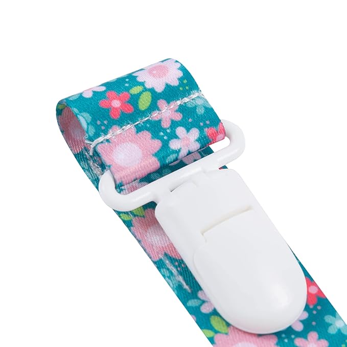 babygoal Floral Pacifier Clips, 6 Pack Binky Paci Holder Leashes Fits for Most Pacifiers and Binkies 6PB16