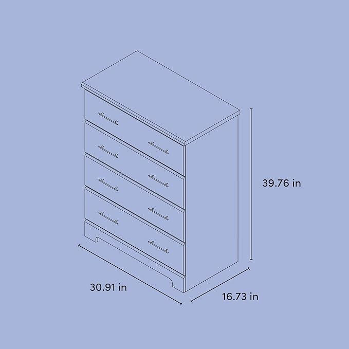 Storkcraft Brookside 4 Drawer Dresser (White) – GREENGUARD Gold Certified, Nursery Dresser for Kids Bedroom, Chest of Drawers