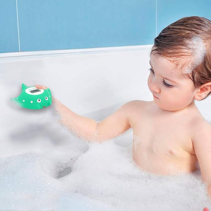Baby Bath and Room Thermometer - Famidoc FDTH-V0-22 New Upgraded Sensor Technology for Baby Health Bath Tub Thermometer Floating Toy (Blue)