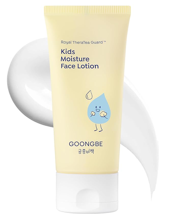GOONGBE Kids' Moisture Face Lotion - Non-Sticky Quick-Absorb Daily Moisturizer for Sensitive Skin, 8hr Moisturizing Cream with Cica and Allantoin, Barrier-Support Formula, Allergen Free 2.7 fl.oz.