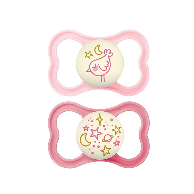 MAM Supreme Baby Pacifier, Newborns 6-16 Months, Developed with Orthodontists, Extra Air Flow for Sensitive Skin, Glows in The Dark, BPA-Free Silicone, Sterilizer Case, Pack of 2, Made in Europe