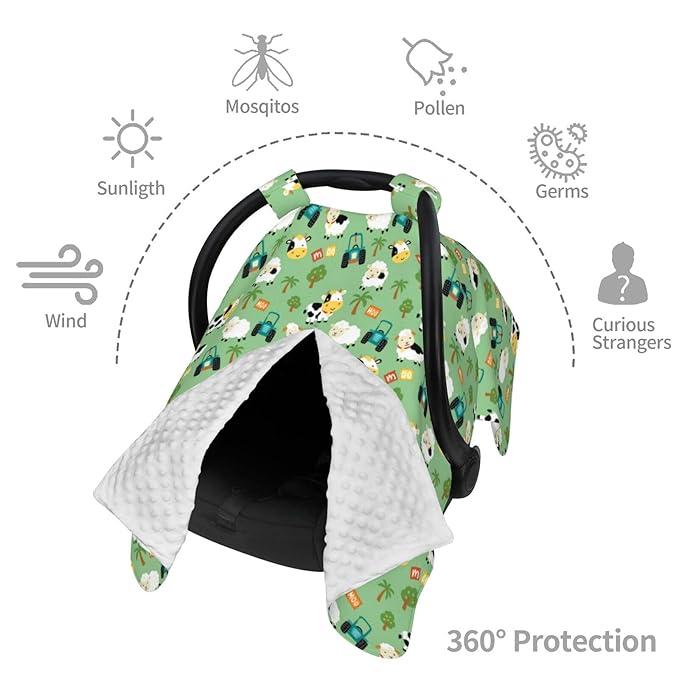 Funny Cow in Farm Yard Baby Car Seat Canopy Nursing Cover for Newborn Car Seat Breastfeeding Covers Blanket Newborn Shower Gift