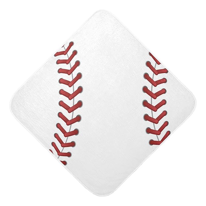 Sport Baseball Print Baby Towel Ultra Soft Hooded Towels for Babies - Ultra Absorbent Cotton Bath Towels 35x35 Inch