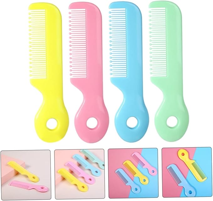 4Pcs Newborn Hair Comb Baby Comb Round Teeth Combs Wide Tooth Hair detangler for Toddler Pocket Hair Comb Baby and Child Care Products Health and Household