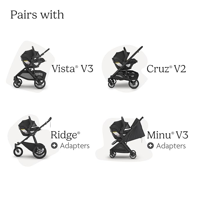 UPPAbaby Mesa V3 Infant Car Seat - Easy Installation + SmartSecure Technology - Attaches to Stroller | Base + Infant Insert Included - Savannah (Grey Mélange)