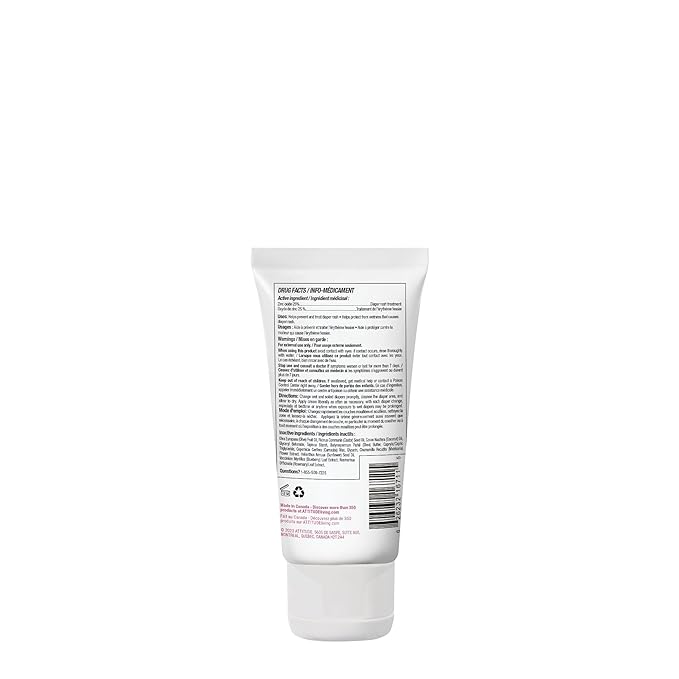 ATTITUDE Baby Diaper Cream, EWG Verified & Zinc Oxide Formula, Unscented & Hypoallergenic, Dermatologist-Tested, Vegan, 75g