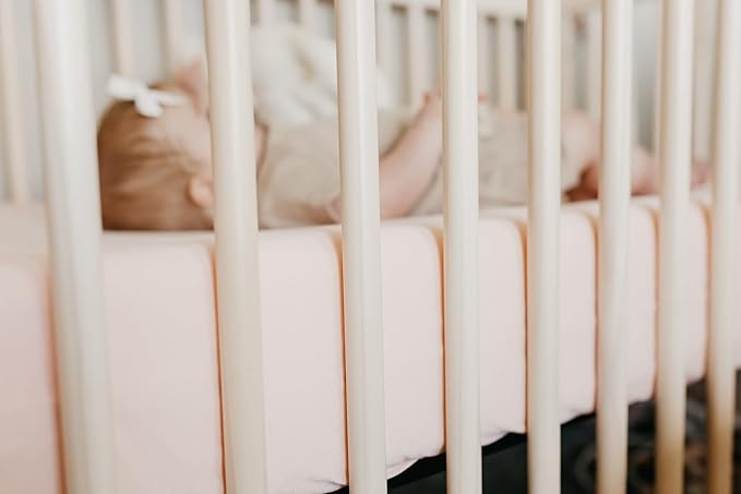 Copper Pearl Premium Knit Baby Crib Sheets for Standard Mattresses, Breathable and Soft, Blush