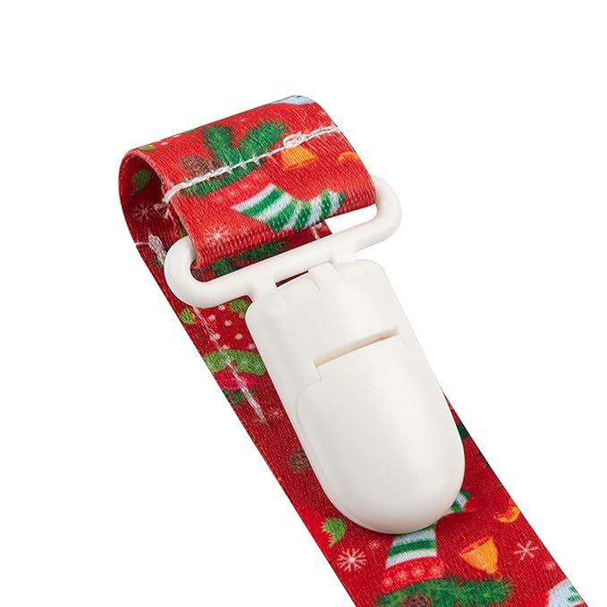 babygoal Christmas Pacifier Clips, 6 Pack Binky Paci Holder and Leash Fits for Most Pacifiers,Binkies and Xmas Gift 6PB11