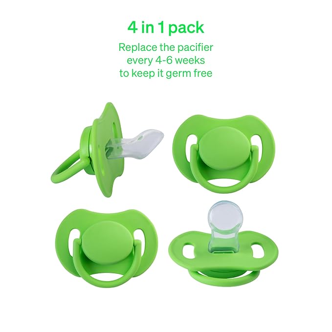 Orthodontic Pacifier by LoveNoobs, 4 Pack, Pacifiers 0-6 Months, Baby Starter Kit, Newborn Silicone Dummy, Orthodontic, Teething Soothers, Newborn Gift