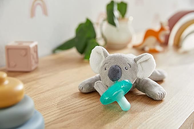 Philips Avent Soothie Snuggle Pacifier Holder with Detachable Pacifier, Koala, 0m+, SCF347/06