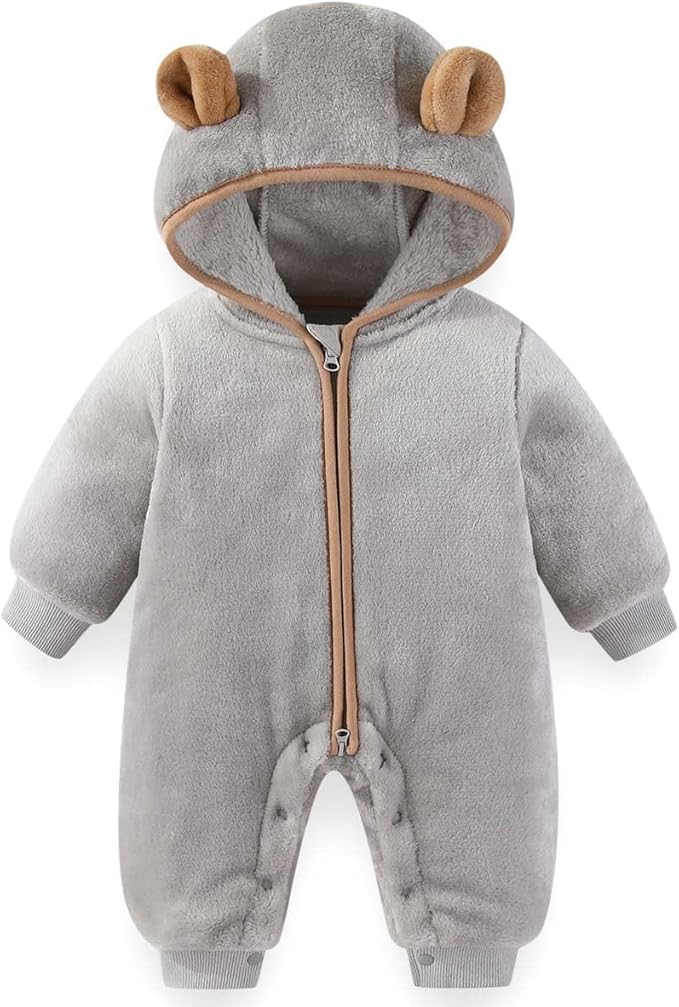 Fairy Baby Newborn Baby Bear Outfit Suit Thin Fleece Jumpsuit Romper Hooded Winter Clothes Snowsuit Coat Infant Girls Boys