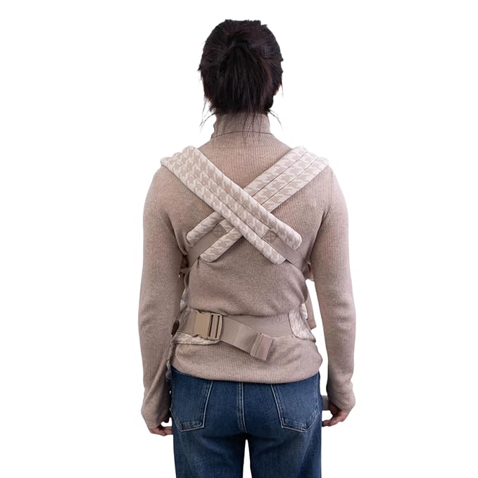 Baby Carrier for Newborns to Toddlers, Houndstooth Adjustable Soft Cotton Linen Carrier, 4-in -1 Lightweight Front and Back Ergonomic Baby Holder Carrier