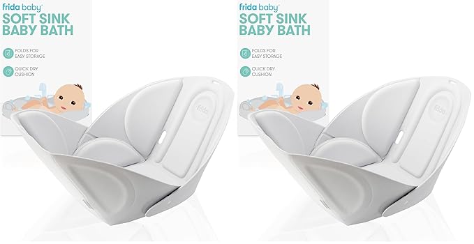 Frida Baby Soft Sink Bath,Sink Bather,Easy to Clean Bather That Supports Baby's Head,(Pack of 2)