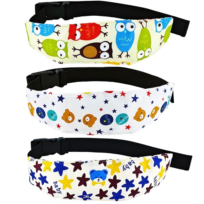 3 Pcs Baby Carseat Head Support Band Neck Relief Strap Headrest for Sleeping Traveling Slumber Sling Sleep Positioner for Toddler Kids Children Child Baby Infant