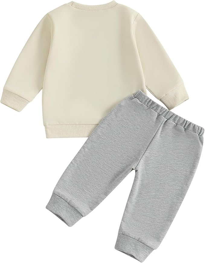 Baby Boy Fall Clothes Set Long Sleeve Truck Tractor Print Sweatshirt Pants Toddler Infant Outfits 6 12 18 24 Months 2T