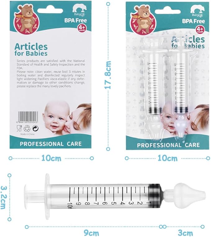 Baby Nasal Aspirator, 4PCS Nasal irrigator for Baby, Portable Infant Nose Cleaner, Professional Baby Nasal Irrigator, for Newborn Infants Kids Nose Cleaner