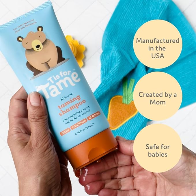 T is for Tame - Baby Shampoo - Plant Based & All-Natural, Pediatrician and Dermatologist Tested, Specially Crafted for your Baby's Gentle Hair - 6.76 fl oz (2 Pack)