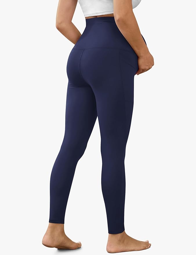 VALANDY Creamlush 2 Pack Women's Maternity Leggings with Pockets Over The Belly,Soft Comfy Active Yoga Lounge Pregnancy Pants