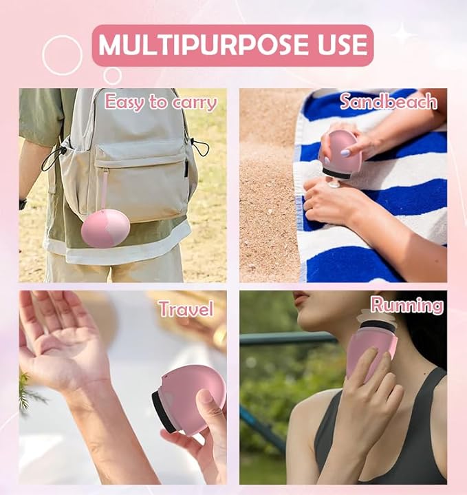 Sunscreen Applicator For Kids, Roll on Sponge Applicator for Sunscreen -Sunblock Buddy Brush Set with Protective Caps, Sun Lotion Applicator Sun Cream Brush for Adults & Families Travel, Blue
