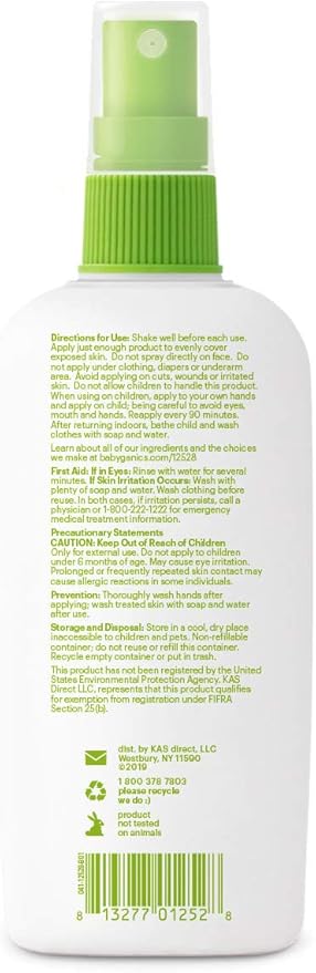 Babyganics 50 SPF Baby Sunscreen Spray and Bug Spray | Octinoxate & Oxybenzone Free | DEET Free, 6oz each, Combo 2 Pack
