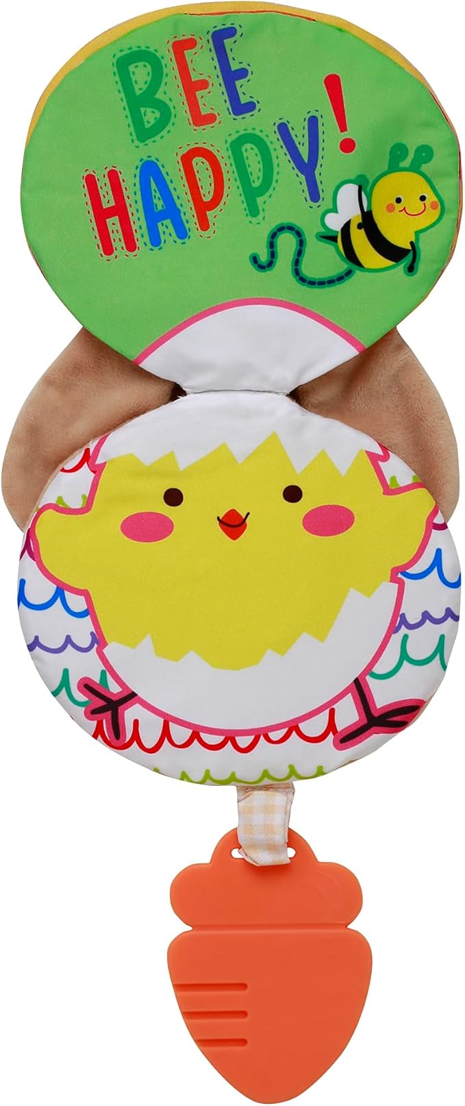 Magic Years Soft, Crinkle Activity Book with Teether and Travel Strap for Baby, 6 inches, Brown Bunny