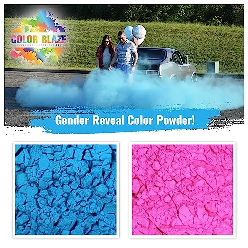 Color Blaze Baby Gender Reveal Color Powder Packets - 75 g Each - 5 of Each Colored Powder - Pink & Blue - For Car & Motorcycle Burnout, Toss, Photoshoot, Party & Festival - Combo Pack of 10