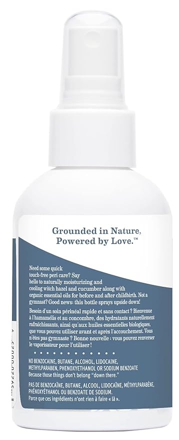 Earth Mama Herbal Perineal Spray | Safe for Pregnancy and Postpartum Recovery, Witch Hazel Natural Cooling Spray for After Birth Feminine Care Essentials, No Benzocaine or Butane, 4-Fl oz (2-Pack)