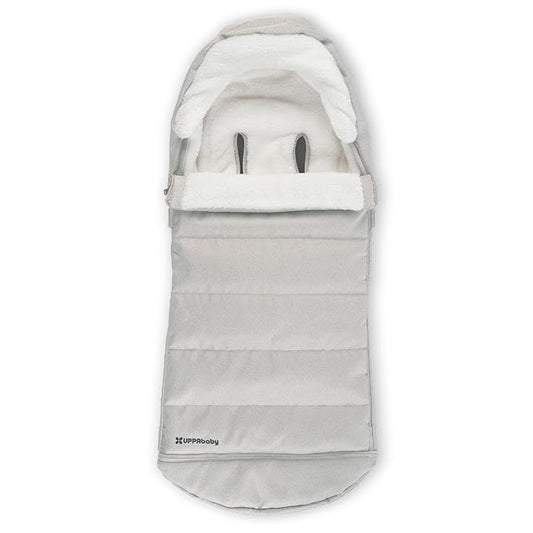 UPPAbaby CozyGanoosh Footmuff - Easily Attaches to UPPAbaby Strollers + RumbleSeat - Ultra-Plush, Weather-Proof - Winter Stroller Cover - Savannah (Pearl Gray Jacquard)