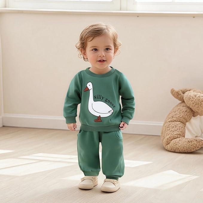 Infant Baby Boy Fall Clothes Set Funny Letter Sweatshirt Pant Outfit Toddler Winter Clothes 6 12 18 Months 2T 3T