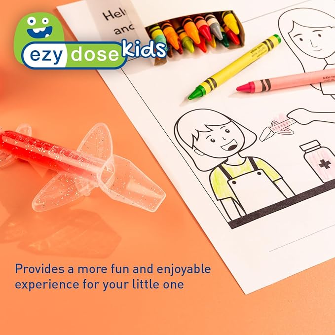 EZY DOSE Kids Medi-Plane Spoon, 10mL, Precise and Accurate Medicine Dosing Spoon for Liquid Medications, BPA-Free, Pediatric Measuring Tool, Travel-Friendly, Ideal for Syrups, Vitamins, Supplements
