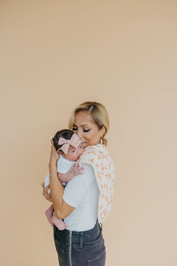 Copper Pearl Baby Burp Cloth Large 21''x10'' Size Premium Absorbent Triple Layer 3-Pack Gift Set Rue