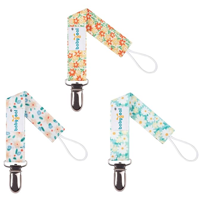 babygoal Baby Pacifier Clips, 6 Pack Metal Clips Pacifier Holder for Boys and Girls Fits Most Pacifiers and Binkies 6MP31