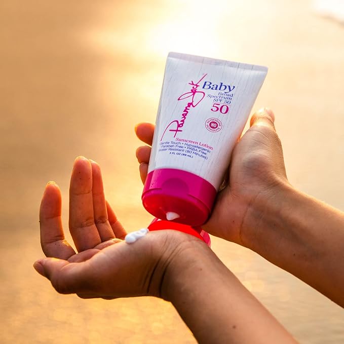 Panama Jack Baby Sunscreen Lotion - SPF 50, Broad Spectrum UVA/UVB Protection, Hypoallergenic, PABA, Paraben, Gluten & Cruelty Free, 3 FL OZ