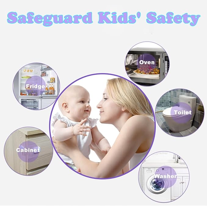 Cabinet Locks Baby Proofing 4 Pack, Child Safety Strap Locks for Drawer Cupboard Dishwasher Cupboard and Pantry,Childproof Door Latches For Kids and Toddler Proof