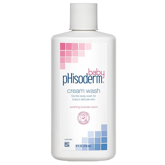 pHisoderm Baby & Newborn Cream Wash, pH Balanced, Lavender Scent, Gentle & Moisturizing with Vitamin E & Sunflower Oil, Free of Soap, Parabens, Sulfates & Dyes, 8 Fl Oz (3 x 8 fl oz)