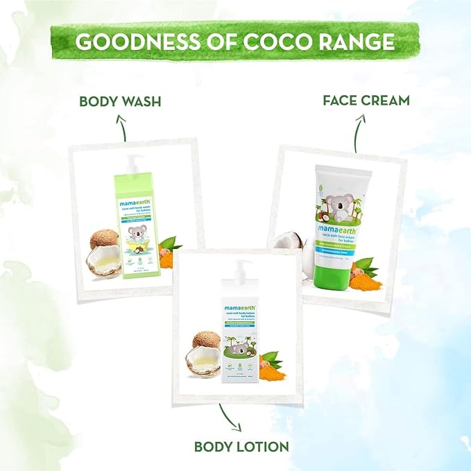 MAMAEARTH Coco Soft Face Cream for Babies with Coconut Milk & Turmeric 2.12 Oz (60g)