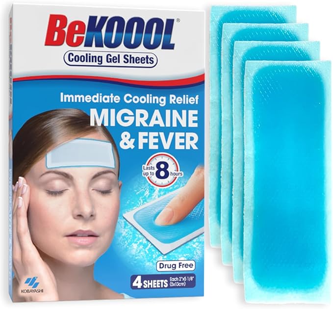 BeKOOOL Migraine Gel Sheets - 4 Count