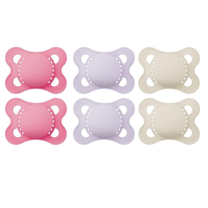 MAM Original Matte Baby Pacifiers 0-6 Months, Binky for Newborn Babies, BPA-Free Skin Soft Silicone Nipple, Easy to Clean, Developed with Medical Experts, 6 Count, Made in Europe