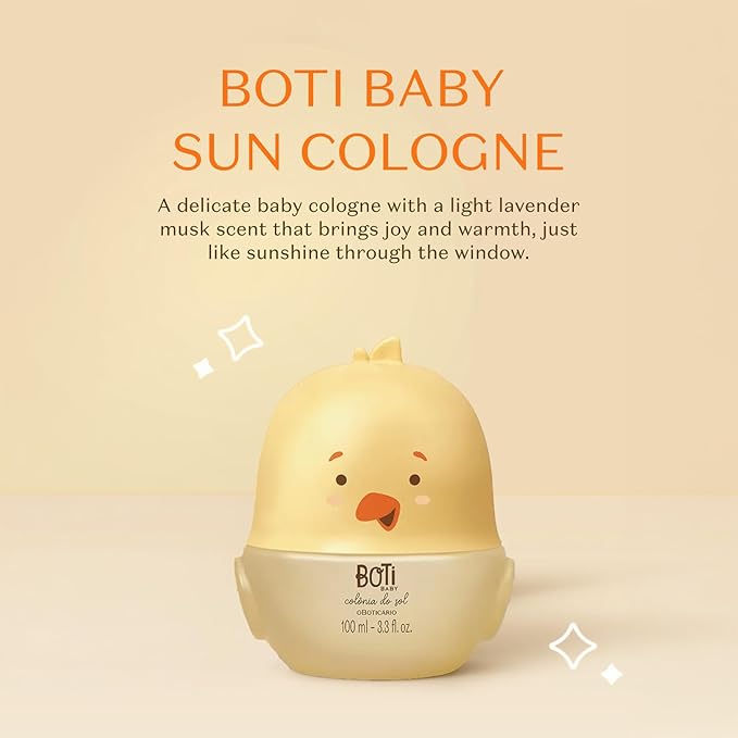 O Boticário Boti Baby Sun Cologne, Relaxing Lavender Baby Perfume Fragrance Spray, 3.3 Ounce
