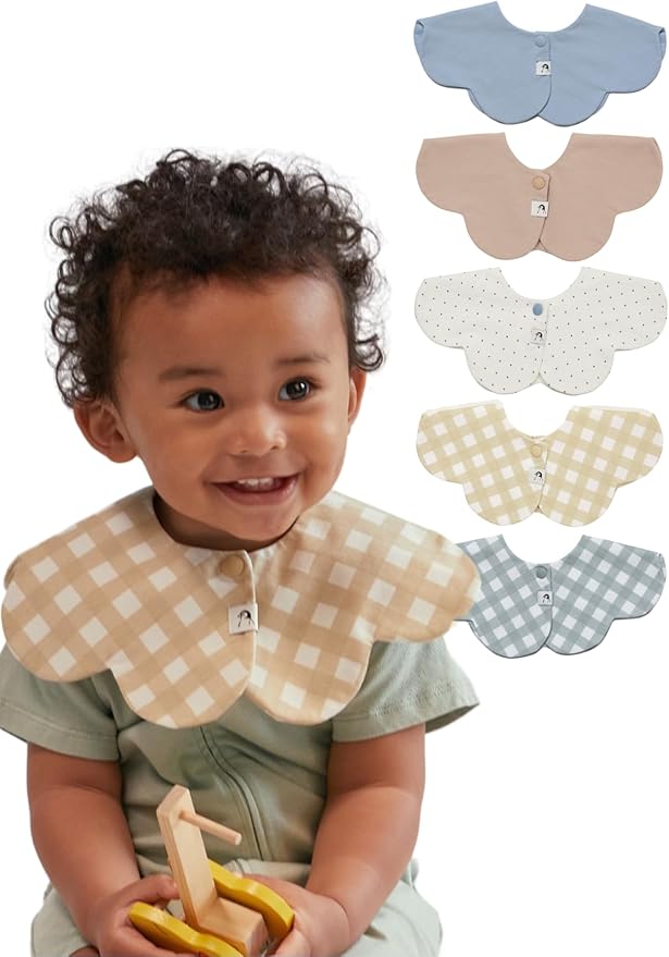 Konny Baby Bibs 3/5/7-Pack Set, 360 ° Rotate, Soft and Absorbent Bandana Drooling for Boys Girls baby Essentials