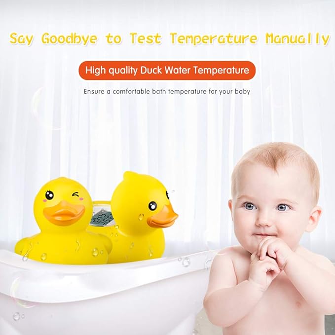 b&h Baby Bath Thermometer, The Infant Bath Floating Toy Safety Temperature Water Thermometer, Baby Bath Essentials (Winking Duck)