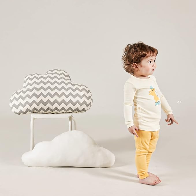 moimoln Sibling Matching 6M-8Y Soft Warm Cotton Modal Character Long Sleeve Snug-Fit Pajama Long Sleeve Sleepwear Daily
