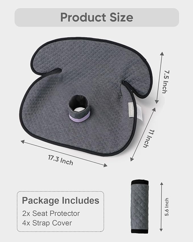 2 Pack Baby Potty Training Car Seat Protector, Waterproof Car Seat Liner for Potty Training Toilet, Baby Infant Toddler Piddle Pad Fits for Carseat, Stroller, Highchair - 2 Pack, Dark Gray