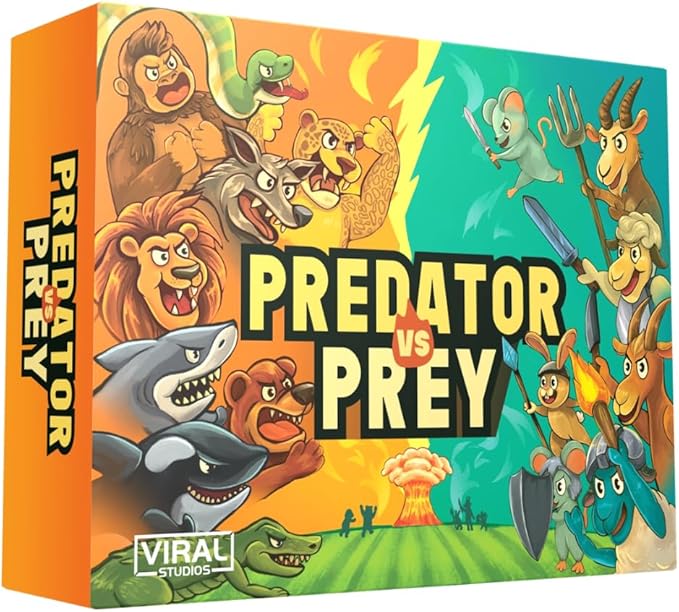 Viral Studios Predator vs Prey – Fast-Paced Card Game of Instinct, Speed & Chaos for Families, Friends & Game Nights – Addictive Flip & Slap Party Game – Ages 8+, 2+ Players