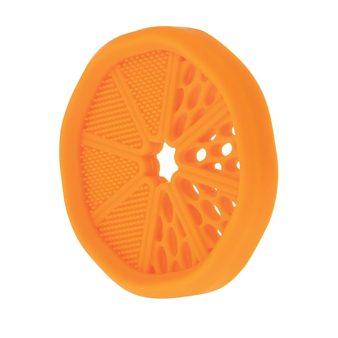 Nuby Soft Silicone Gum Massaging Baby Teether Toy - (2 Pack) Baby Teething Relief Toys for 3+ Months - Pineapple and Orange
