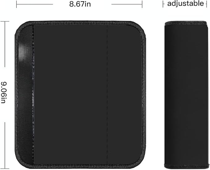 Car Seat Belt Pad Cover, 2-Pack Soft Car Safety Seat Belt Strap Shoulder Pad for Adults and Children, Suitable for Car Seat Belt, Backpack, Shoulder Bag(Black)