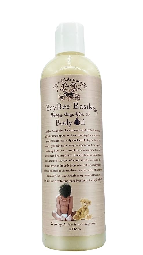 Yadain Baybee Basiks Head 2 Toe Moisturizing Massage & Body Oil | Baby Bath Oil Moisturizer For Sensitive Skin & Hair, 12oz