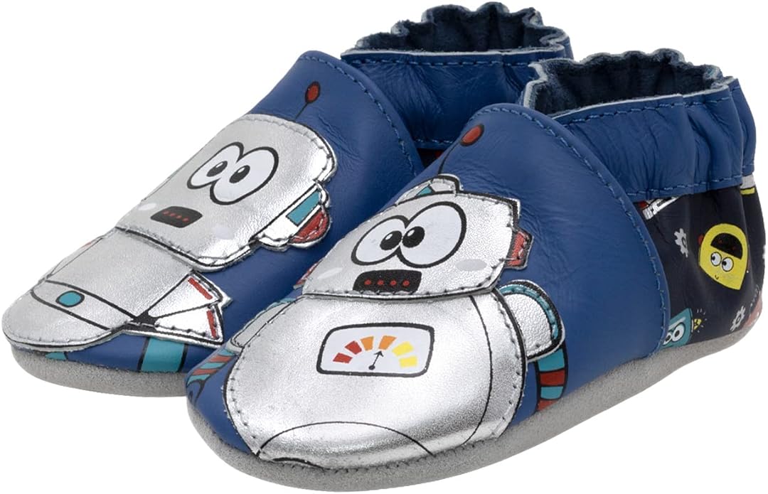 Robeez Baby Boys and Unisex Soft Soles Slip-Resistant Crib Shoes Slippers Moccasins for Infant and Toddler, 0-24 Months
