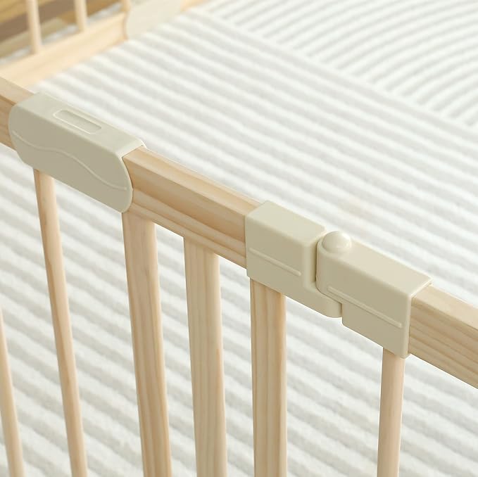 Baby Playpen Play Fence Gate Play Pen Wood Large,Playpens for Babies and Toddlers Kids Indoor,Baby Play Yards Gym